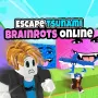Escape Tsunami Brainrots Online is a fast-paced survival platformer in which players must scale a treacherous obstacle course to avoid a big incoming tsunami.