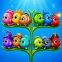 Fish Sort is a colourful puzzle game. The subject is an ocean kingdom. There are other fish you will have to consider. You have to shoot and match fish of the same colour to pass each level.