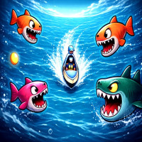 Ship & Fish immerses you immediately in the action. You operate a vessel, traversing a perilous sea inhabited by hostile creatures. The fundamental gaming cycle is straightforward: survive for as long as possible.